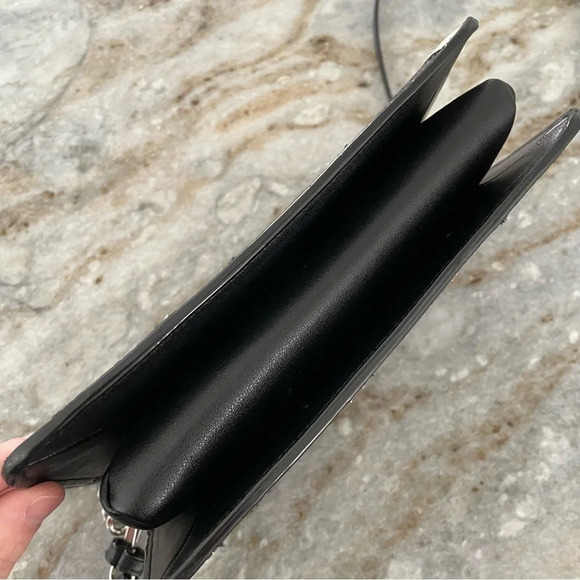 Victorias Secret Python Stripe Black White Crossbody Clutch Purse Chain - Picture 9 of 16